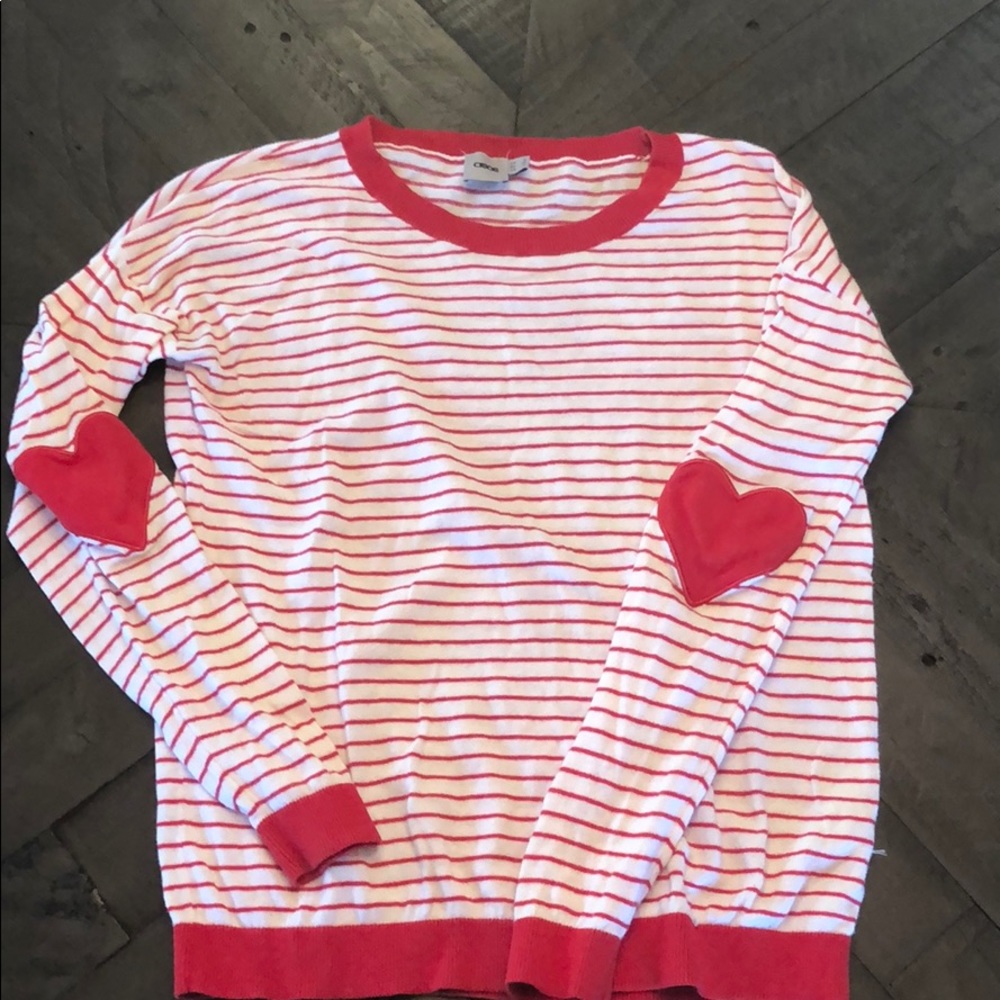 Heart elbow patch sweater